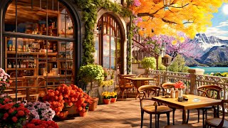 Happy Spring Morning  Relaxing Piano Jazz Music at Outdoor Coffee Shop Ambience for Work Study [upl. by Attennot925]