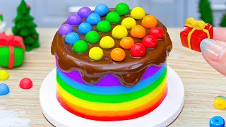 Making Mini Rainbow Melted Cake with KITKAT Chocolate 🍫 Miniature Rainbow Chocolate Cake Decorations [upl. by Nimad]