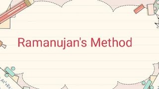 RAMANUJANS METHOD DEGREE 6TH SEM NUMERICAL ANALYSIS [upl. by Ferdinande]