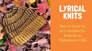 How to Cast onto 2 needles for Brioche and Fishermans Rib [upl. by Sosna]