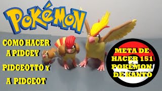 COMO HACER A PIDGEY PIDGEOTTO Y PIDGEOT DE POKEMONpokemon pokémon pidgey pidgeotto pidgeot [upl. by Ybbor]