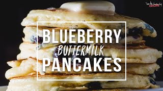 Homemade Blueberry Buttermilk Pancakes  SAM THE COOKING GUY [upl. by Yarled428]