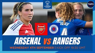 ARSENAL VS RANGERS LIVE  UEFA WOMENS CHAMPIONS LEAGUE WATCHALONG  TFC LIVE [upl. by Lezirg]