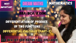 Questions of differentiationDifferentiation of product of two functionsBBA MathsBCA Maths [upl. by Anaerda]