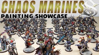 PAINTING SHOWCASE Chaos Space Marines Army Warhammer 40k Commission [upl. by Sivrad]