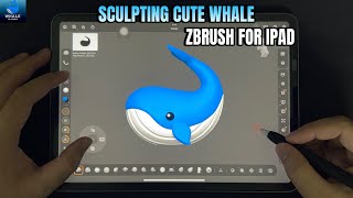 Zbrush For Ipad  Sculpting Cute Whale  Timelapse [upl. by Yelah]