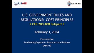 USG Rules and Regulations Cost Principles [upl. by Lahcym]