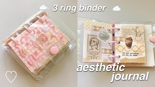 🎀 completed 3 ring binder aesthetic journal flip through 🌸 [upl. by Sapphira895]