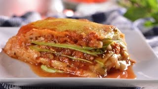 Lasagna Saludable de Calabaza con Queso Manchego  Lasaña de Zuccini Sin Carbohidratos [upl. by Devinna]