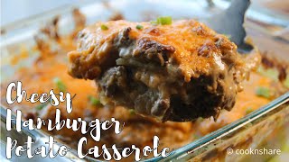 Budget Cheesy Hamburger Potato Casserole Recipe  Friendly Comfort Food [upl. by Stclair]