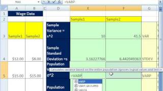 Excel amp Statistics 41 Sample Standard Deviation Variability [upl. by Branscum]