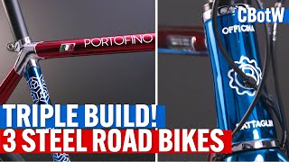 Triple STEEL ROAD BIKE Build Made in Italy  Officina Battaglin PORTOFINO [upl. by Evanne]