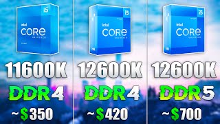 i511600K vs i512600K DDR4 vs i512600K DDR5 [upl. by Carrew]