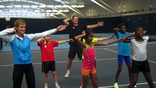 Heather Watson sprinkler dance tribute by Judy Murray [upl. by Ttenna842]