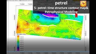 5 petrel Time Structure Contour map ampPetrophysical Modeling [upl. by Isdnyl]