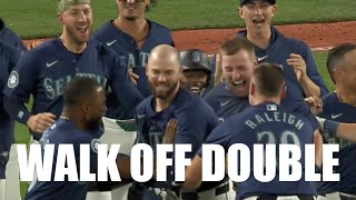 Mitch Haniger Hits a Walk Off Bases Clearing Double for a 9th Inning Comeback Win over the Tigers [upl. by Seafowl]