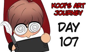 ENID Rest day reviewing art progress short stream yapping  Koois Art Journey  DAY 107 [upl. by Lonee]