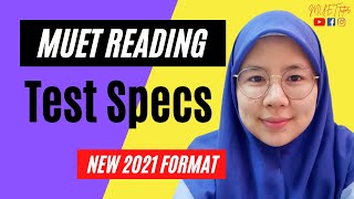 Test Specs  MUET Reading  New Format [upl. by Nibroc524]