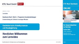 LV70001  Kaufmann Start Teil I  ProgrammGrundeinstellungen [upl. by Neda]