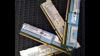 Memórias ddr2 8 GB 667 Mhz PC 5300f FbDimm instaladas em um servidor HP DL 360 G5 [upl. by Moishe]