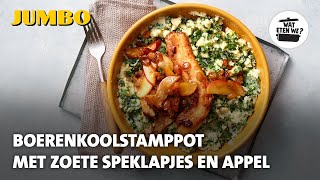 Wat eten we Boerenkoolstamppot met zoete speklapjes en appel [upl. by Stefa]