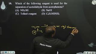 Which of the following reagent is used for the separation of acetaldehyde from acetophenoneampnbs [upl. by Calandria500]