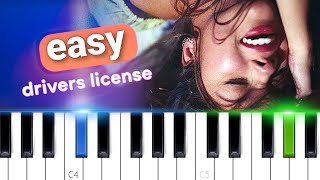 Olivia Rodrigo  drivers license EASY PIANO TUTORIAL [upl. by Alled]