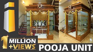 Pooja room designs latest 👉 Best ideas for pooja unit interior designs  i Build Interiors [upl. by Kcirret293]