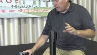 How to change a belted head of a retractable belt stanchion by Stanchions Express by Quik Stage [upl. by Kadner443]