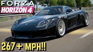 FORZA HORIZON 4  267 MPH Porsche Carrera GT Tutorial [upl. by Annuahs924]