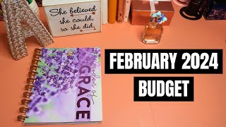 FEBRUARY 2024 BUDGET  PAYCHECK BUDGETING FOR BEGINNERS  JAN 2024 [upl. by Hutchinson]