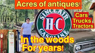 Unbelievable antiques cars trucks tractors Hidden in the woods for decades [upl. by Ardnauq]