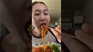 Making Ramen Carbonara 😋 Mukbang  ASMR [upl. by Ahseiuqal]