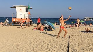 Playa Nova Icària 🏖 Barcelona Beach Walking Tour in July 2022 at 7pm [upl. by Novanod]