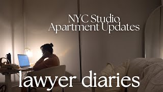 LAWYER DIARIES  lost in the city I hate being sick studio apartment updates a murphy bed [upl. by Ecaj267]