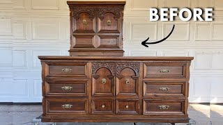 I GAVE THIS DRESSER SET A STUNNING MAKEOVER  NEW FURNITURE FLIP FOR 2024 [upl. by Weisbart]