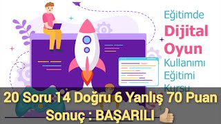 ÖBA Eğitimde Dijital Oyun Kullanımı Eğitimi Kursu Sınav Soruları ve Cevapları [upl. by Hertzfeld]