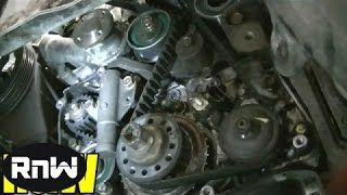 How to Remove and Replace the Timing belt and Water Pump  Mitsubishi 24L SOHC Engine PART 2 [upl. by Nolat]