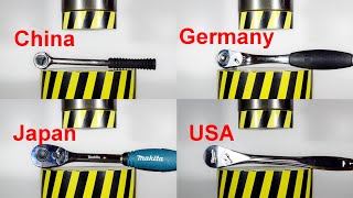 HYDRAULIC PRESS VS SOCKET WRENCHES WITH RATCHET [upl. by Yeldua]