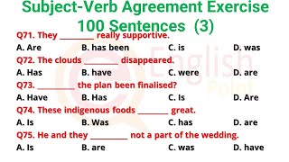 SubjectVerb Agreement Exercise  Most Important 100 MCQs Part  3 [upl. by Eizzo]