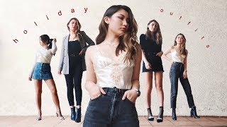 HOLIDAY OUTFIT IDEAS  winter lookbook 2017 [upl. by Leasia]