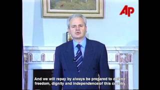 President Slobodan Milošević declares victory over NATO aggressors 1999 [upl. by Strenta]