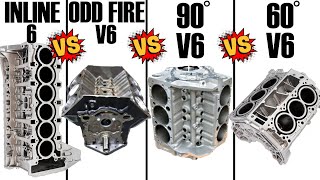 ENGINE BALANCE Inline 6 vs Odd fire V6 vs 90 degree V6 vs 60 degree V6 [upl. by Graeme790]