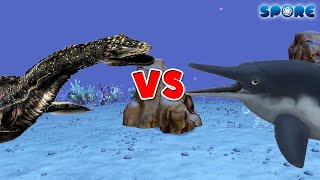 Plesiosaurus vs Ichthyosaurus  Dino Deathmatch S1E8  SPORE [upl. by Eikram]