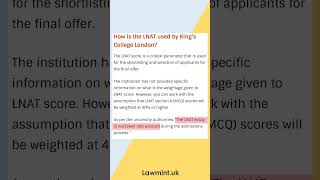 Kings College London Law LNAT 2023 Quick Facts and Stats [upl. by Ashjian]