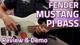 Fender Mustang PJ Bass Pau Ferro Fretboard  Review amp Demo [upl. by Puklich]