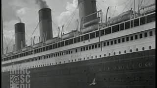 BREATHTAKING VIEW OF RMS OLYMPIC DEPARTURE 1928 [upl. by Leidba470]