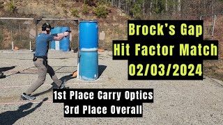 Brocks Gap Hit Factor Match  1st Place Carry Optics  Glock 17 Gen 5 MOS  Trijicon SRO [upl. by Nuri284]