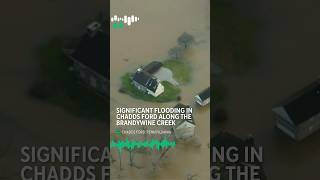 Significant flooding in Chadds Ford Pennsylvania near the Brandywine Creek [upl. by Tay788]