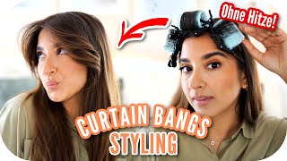 CURTAIN BANGS OHNE HITZE STYLEN 🤩 SUPER EINFACH amp SCHNELL  Sanny Kaur [upl. by Julie]